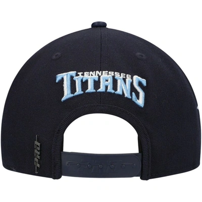 Pro Standard Men's  Navy Tennessee Titans Script Wordmark Snapback Hat In Navy