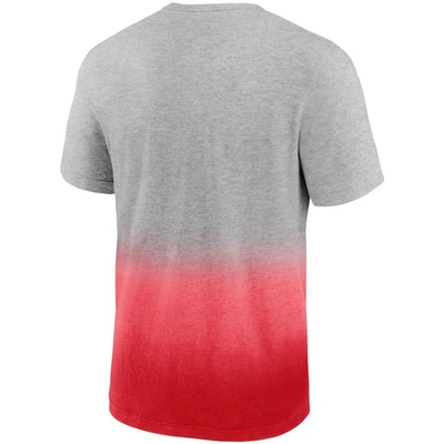 Shop Fanatics Branded Heathered Gray/red Chicago Bulls Board Crasher Dip-dye T-shirt In Heather Gray