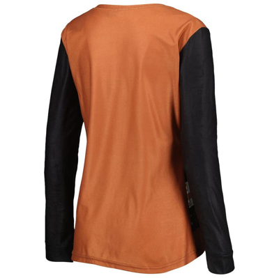 Shop Foco Texas Orange Texas Longhorns Ugly Long Sleeve T-shirt & Pajama Pants Sleep Set In Burnt Orange