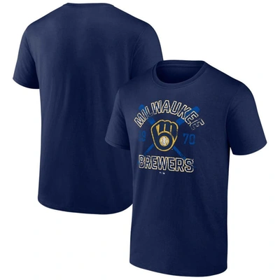 Shop Fanatics Branded Navy Milwaukee Brewers Second Wind T-shirt