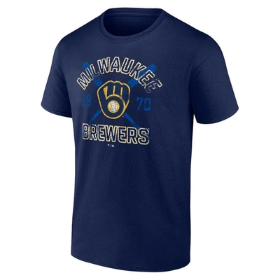 Shop Fanatics Branded Navy Milwaukee Brewers Second Wind T-shirt