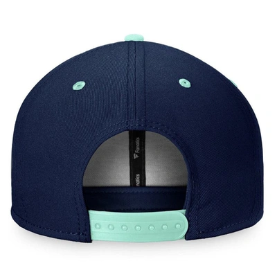 Shop Fanatics Branded Navy/blue Seattle Kraken Heritage Retro Two-tone Snapback Hat