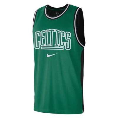 Shop Nike Kelly Green/black Boston Celtics Courtside Versus Force Split Dna Performance Mesh Tank Top