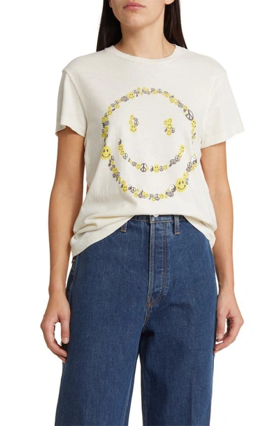 Shop Re/done '70s Smile Graphic T-shirt In Vintage White