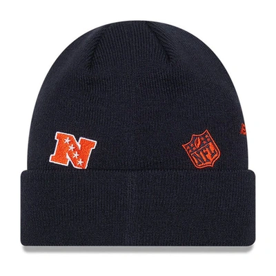 Shop New Era Youth   Navy Chicago Bears Identity Cuffed Knit Hat