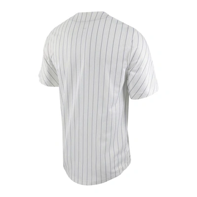 Shop Nike White/silver Oregon Ducks Pinstripe Replica Full-button Baseball Jersey