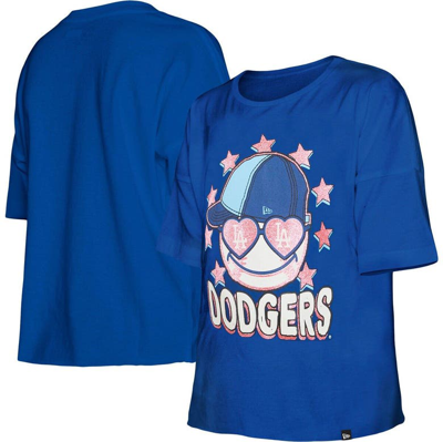 Shop New Era Girls Youth  Royal Los Angeles Dodgers Team Half Sleeve T-shirt