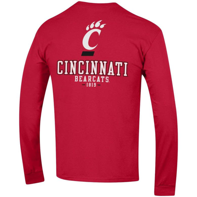 Shop Champion Red Cincinnati Bearcats Team Stack Long Sleeve T-shirt
