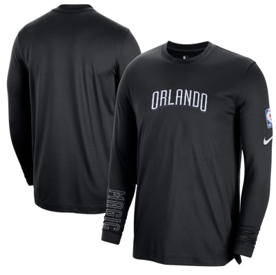 Shop Nike Black Orlando Magic 2022/23 City Edition Pregame Warmup Long Sleeve Shooting Shirt