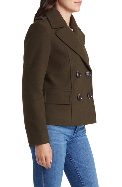 Shop Sam Edelman Wool Blend Peacoat In Olive