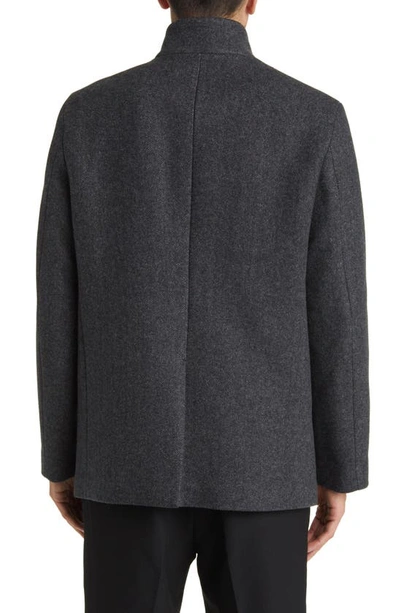 Shop Theory Clarence Herringbone Wool Blend Jacket In Pestle Melange