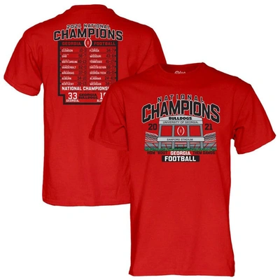 Shop Blue 84 Red Georgia Bulldogs College Football Playoff 2021 National Champions Stadium Schedule T-shi