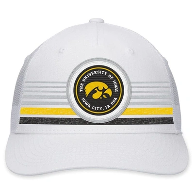 Shop Top Of The World White Iowa Hawkeyes Top Trace Trucker Snapback Hat