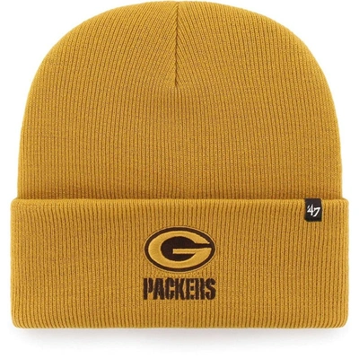 Shop 47 '  Gold Green Bay Packers Haymaker Cuffed Knit Hat