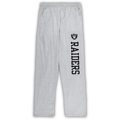 Shop Concepts Sport Black/heather Gray Las Vegas Raiders Big & Tall T-shirt & Pajama Pants Sleep Set