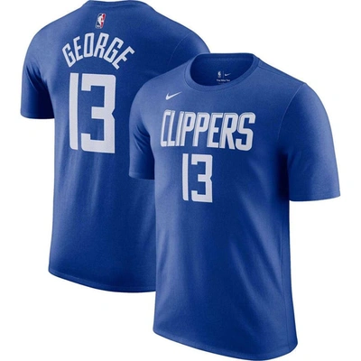 Shop Nike Paul George Royal La Clippers Icon 2022/23 Name & Number T-shirt