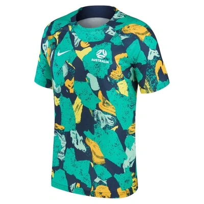 Shop Nike Green/yellow Australia National Team 2022/23 Pre-match Top