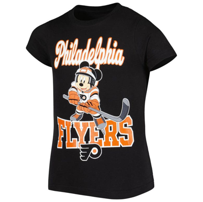 Shop Outerstuff Girls Youth Black Philadelphia Flyers Mickey Mouse Go Team Go T-shirt