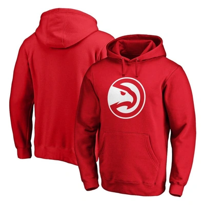 Shop Fanatics Branded Red Atlanta Hawks Icon Primary Logo Fitted Pullover Hoodie