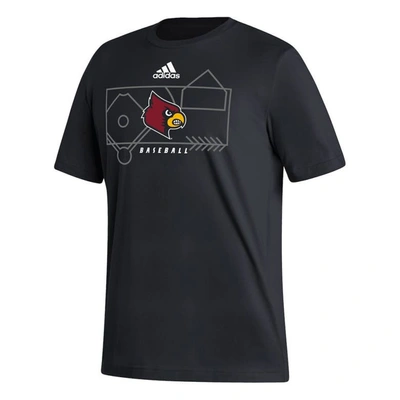 Shop Adidas Originals Adidas Black Louisville Cardinals Locker Lines Baseball Fresh T-shirt