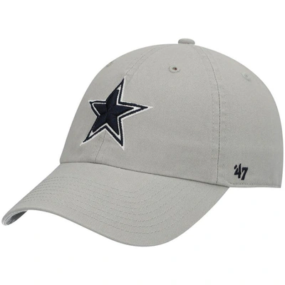 Shop 47 ' Gray Dallas Cowboys Primary Clean Up Adjustable Hat