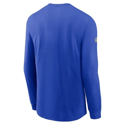 Shop Nike Royal Los Angeles Rams Sideline Performance Long Sleeve T-shirt