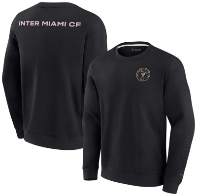 Shop Fanatics Signature Unisex  Black Inter Miami Cf Super Soft Pullover Crew Sweatshirt