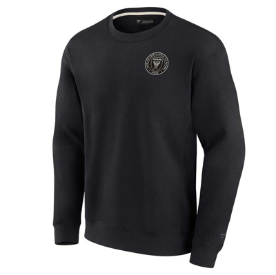 Shop Fanatics Signature Unisex  Black Inter Miami Cf Super Soft Pullover Crew Sweatshirt