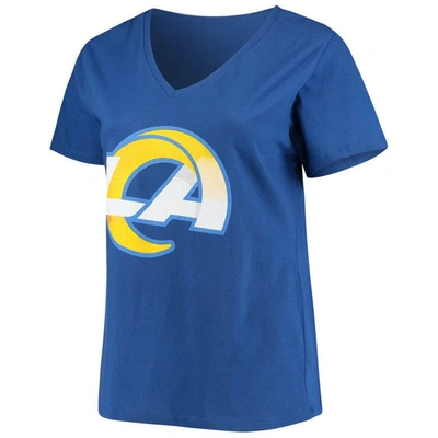 Shop Fanatics Branded Aaron Donald Royal Los Angeles Rams Plus Size Name & Number V-neck T-shirt
