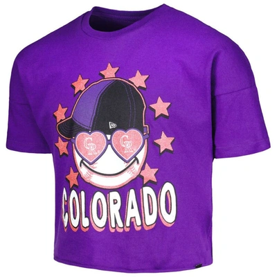 Shop New Era Girls Youth  Purple Colorado Rockies Team Half Sleeve T-shirt