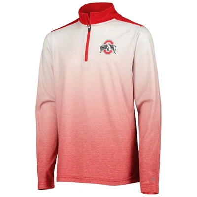 Shop Colosseum Youth  White/scarlet Ohio State Buckeyes Max Quarter-zip Jacket