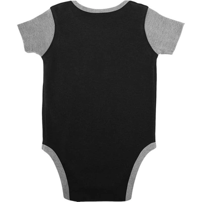Shop Outerstuff Newborn & Infant Black/heather Gray Las Vegas Raiders Home Field Advantage Three-piece Bodysuit, Bib