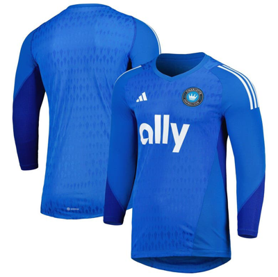 Shop Adidas Originals Adidas Blue Charlotte Fc 2023 Goalkeeper Long Sleeve Replica Jersey