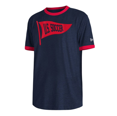 Shop New Era Navy Usmnt Throwback Ringer T-shirt