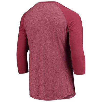 Shop Majestic Washington Commanders  Threads Burgundy Wordmark 3/4-sleeve Raglan Tri-blend T-shirt