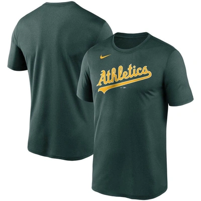 Shop Nike Green Oakland Athletics Wordmark Legend Performance T-shirt