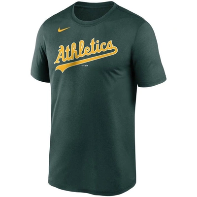 Shop Nike Green Oakland Athletics Wordmark Legend Performance T-shirt