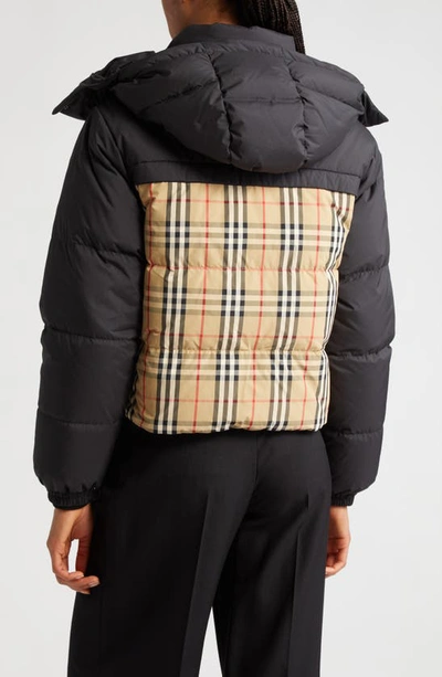 Shop Burberry Lydden Reversible Down Puffer Jacket In Archive Beige Ip Chk