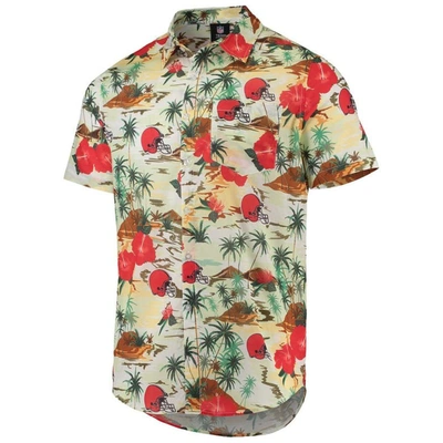 Shop Foco Cream Cleveland Browns Paradise Floral Button-up Shirt