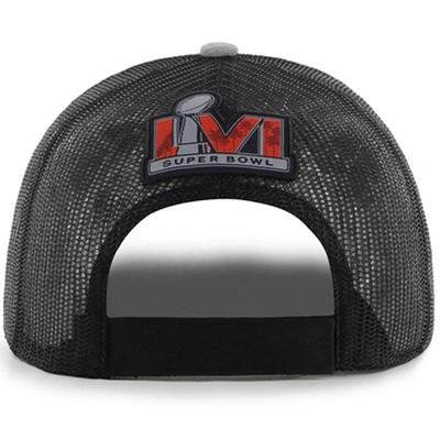 Shop 47 ' Gray/black Los Angeles Rams Super Bowl Lvi Bound Aperture Trucker Adjustable Hat