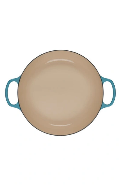 Shop Le Creuset Signature 3.5-quart Enameled Cast Iron Braiser In Caribbean