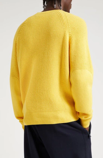 Shop Moncler Genius X Billionaire Boys Club Crewneck Virgin Wool & Cashmere Sweater In Yellow