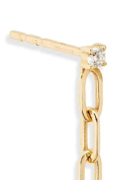 Shop Ef Collection Diamond Chain Link Drop Earrings In Yellow Gold