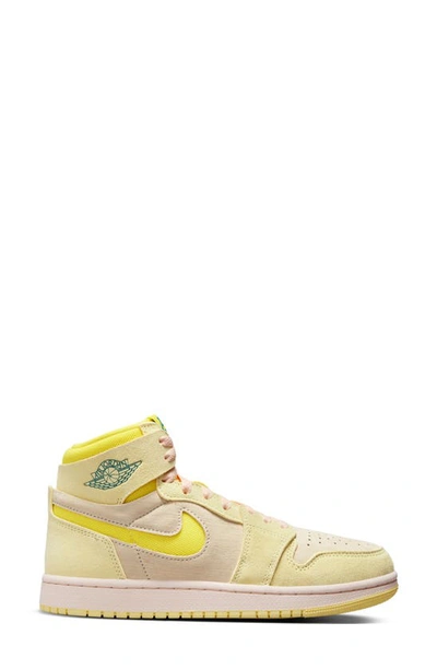 Shop Jordan Air  1 Zoom Comfort 2 High Top Sneaker In Citron Tint/ Yellow/ Muslin