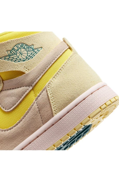 Shop Jordan Air  1 Zoom Comfort 2 High Top Sneaker In Citron Tint/ Yellow/ Muslin