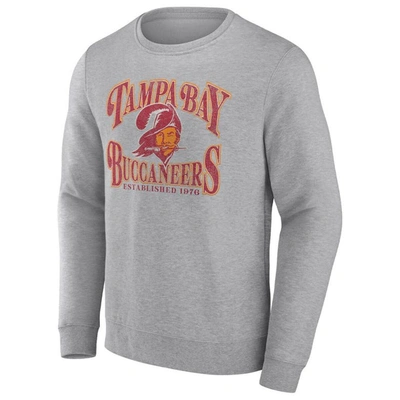 Shop Fanatics Branded Heathered Charcoal Tampa Bay Buccaneers Playability Pullover Sweatshirt In Heather Gray
