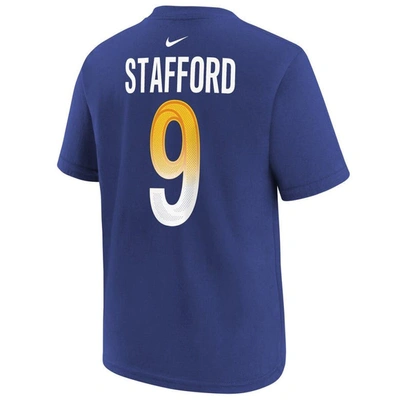 Shop Nike Youth  Matthew Stafford Royal Los Angeles Rams Super Bowl Lvi Name & Number T-shirt