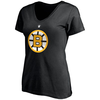 Fanatics Women's Willie O'ree Black Boston Bruins Authentic Stack Retired Player Name And Number V-neck T-shi In Black