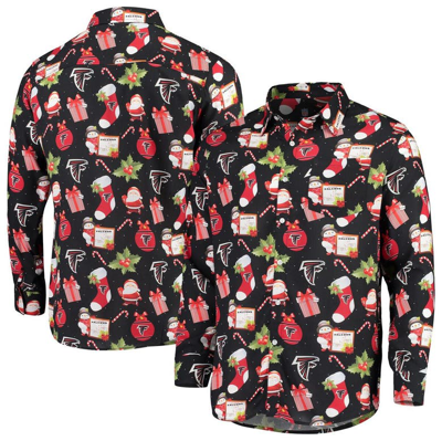 Shop Foco Black Atlanta Falcons Winter Explosion Long Sleeve Woven Button-up Shirt