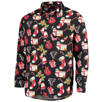 Shop Foco Black Atlanta Falcons Winter Explosion Long Sleeve Woven Button-up Shirt